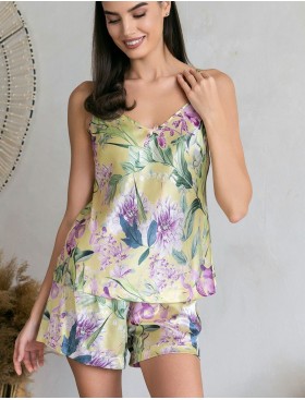 Пижама майка и шорты шёлк Mia-Amore IOLANTA 3952, Цвет: мультицвет, Размеры: S, изображение 3