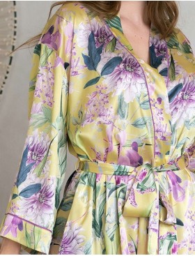 Короткий шелковый халат Mia-Amore IOLANTA 3953, Цвет: мультицвет, Размеры: 2XL/3XL, изображение 5