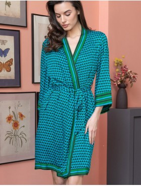 Халат с геометрическим рисунком Mia-Amore KAILI 5033, Цвет: малахит, Размеры: 2XL/3XL