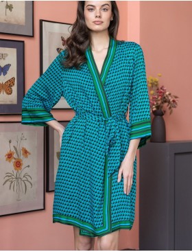 Халат с геометрическим рисунком Mia-Amore KAILI 5033, Цвет: малахит, Размеры: 2XL/3XL, изображение 4