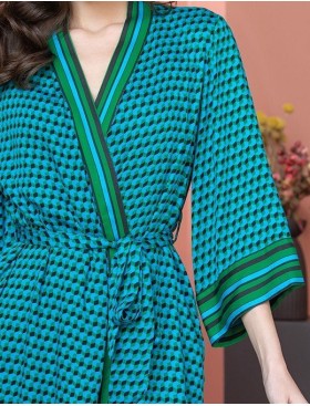 Халат с геометрическим рисунком Mia-Amore KAILI 5033, Цвет: малахит, Размеры: 2XL/3XL, изображение 5