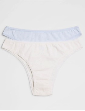 Трусы бразилиана Ysabel Mora 19400 в наборе из 2-х штук, Цвет: серо-голубой+шампань, Размеры: S, изображение 5