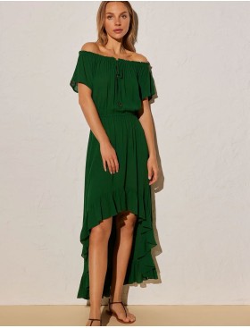 Платье пляжное с ассиметричным подолом Ysabel Mora 85918 зеленый, Цвет: зеленый, Размеры: S