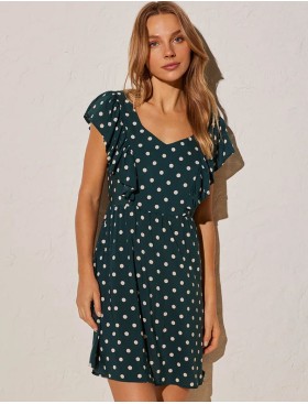 Платье пляжное в горох Ysabel Mora 85955 зеленый/белый, Цвет: зеленый/белый, Размеры: S