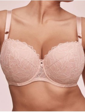 Кружевной бюстгальтер с поролоном Alles GLOW U/W roz, Цвет: пудровый, Размеры: 70F