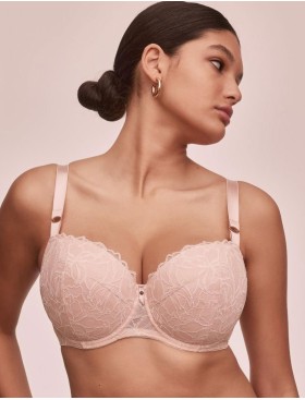 Кружевной бюстгальтер с поролоном Alles GLOW U/W roz, Цвет: пудровый, Размеры: 70F, изображение 3