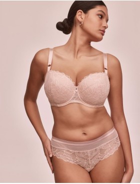 Кружевной бюстгальтер с поролоном Alles GLOW U/W roz, Цвет: пудровый, Размеры: 70F, изображение 4