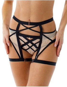 Пояс-чокер Coquette Revue TOPLESS 66126-25, Цвет: черный, Размеры: XS