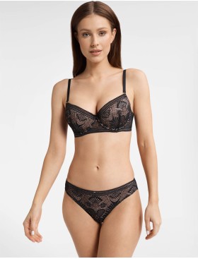 Бюстгальтер со съемным пуш-ап Esotiq TINGLE 40170 черный+бежевый, Цвет: черный+бежевый, Размеры: 80C, изображение 5