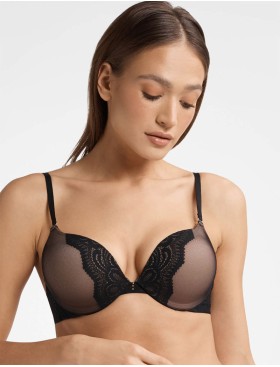 Бюстгальтер двойной пуш-ап Esotiq KENDRA 40533 черный+бежевый, Цвет: черный+бежевый, Размеры: 80B, изображение 3