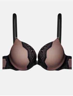 Бюстгальтер двойной пуш-ап Esotiq KENDRA 40533 черный+бежевый, Цвет: черный+бежевый, Размеры: 80B, изображение 7