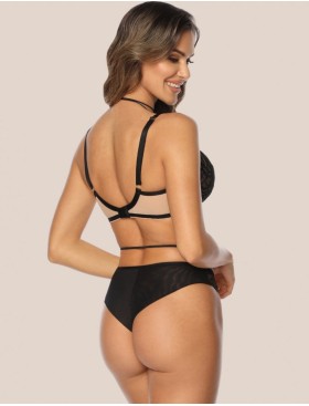 Трусики бразилиана Kinga RACHEL ALICE 1061/2-B, Цвет: черный+бежевый, Размеры: S, изображение 4