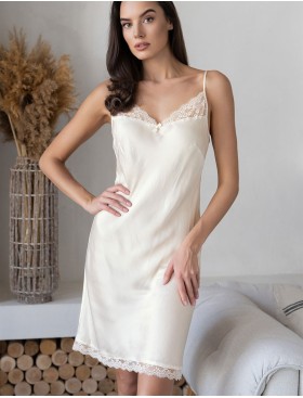 Короткая шелковая сорочка Mia-Amore AMELY 5041 молоко, Цвет: молоко, Размеры: S