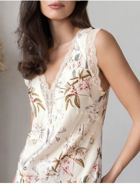 Длинная сорочка шелк с вискозой Mia-Amore AMELY 5048 молоко, Цвет: молоко, Размеры: 5XL, изображение 5