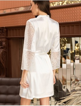 Атласный халат Mia-Amore MISTY 7263 белый, Цвет: белый, Размеры: L/XL, изображение 2