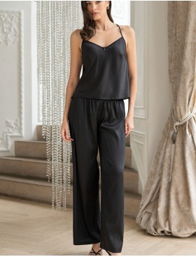 Комплект тройка из атласа и кружева Mia-Amore MISTY 7266 черный, Цвет: черный, Размеры: L, изображение 3