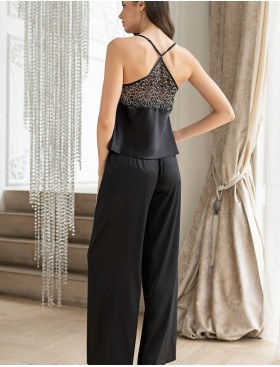 Комплект тройка из атласа и кружева Mia-Amore MISTY 7266 черный, Цвет: черный, Размеры: L, изображение 2