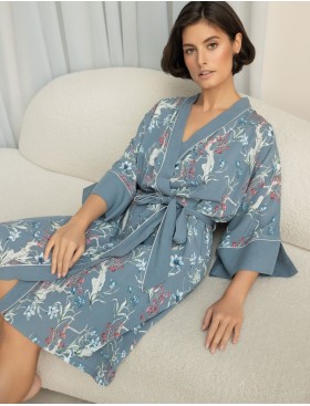 Короткий халат-кимоно Mia-Amore ZOE 1963, Цвет: серый, Размеры: 2XL/3XL