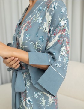 Короткий халат-кимоно Mia-Amore ZOE 1963, Цвет: серый, Размеры: 2XL/3XL, изображение 3