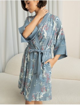 Короткий халат-кимоно Mia-Amore ZOE 1963, Цвет: серый, Размеры: 2XL/3XL, изображение 4