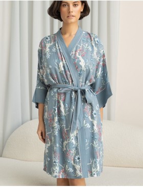 Короткий халат-кимоно Mia-Amore ZOE 1963, Цвет: серый, Размеры: 2XL/3XL, изображение 2