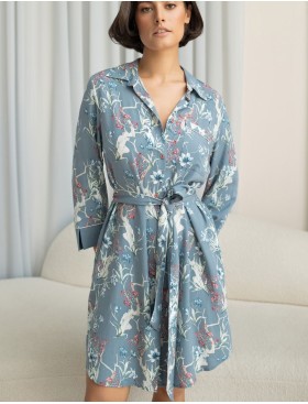 Рубаша-халат из тканой вискозы Mia-Amore ZOE 1967, Цвет: серый, Размеры: M