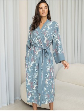 Длинный халат вискоза Mia-Amore ZOE 1969, Цвет: серый, Размеры: L/XL