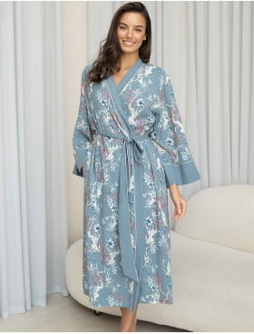 Длинный халат вискоза Mia-Amore ZOE 1969, Цвет: серый, Размеры: L/XL, изображение 4