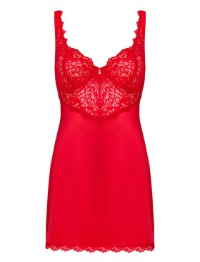 Сорочка и стринги Obsessive AMOR CHEMISE CHERRIS, Цвет: красный, Размеры: S/M, изображение 3