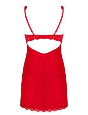 Сорочка и стринги Obsessive AMOR CHEMISE CHERRIS, Цвет: красный, Размеры: S/M, изображение 4