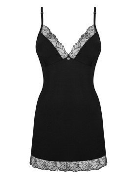 Черная сорочка + стринги Obsessive BELLA ROU CHEMISE, Цвет: черный, Размеры: XL/2XL, изображение 3