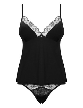 Комплект Obsessive BELLA ROU TOP & PANTIES, Цвет: черный, Размеры: XS/S, изображение 3