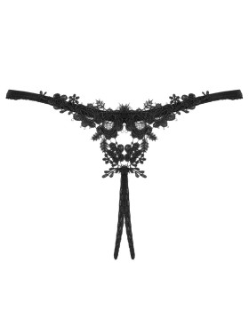 Стринги с доступом Obsessive CELIA NOIR CROTCHLESS THONG, Цвет: черный, Размеры: M/L, изображение 5