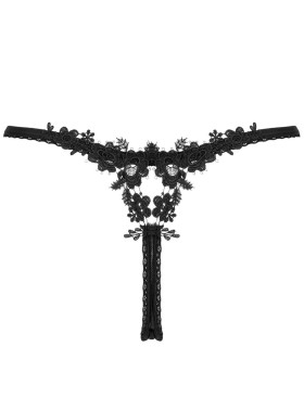 Черные стринги Obsessive CELIA NOIR THONG, Цвет: черный, Размеры: XS/S, изображение 5