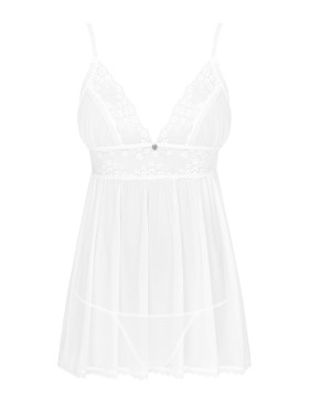 Белый бэби-долл + стринги Obsessive HEAVENLLY BABYDOLL, Цвет: белый, Размеры: XS/S, изображение 3