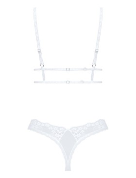 Кружевной комплект Obsessive HEAVENLLY SET, Цвет: белый, Размеры: XL/2XL, изображение 4