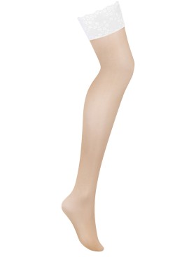 Чулки с кружевной коронкой Obsessive HEAVENLLY STOCKINGS, Цвет: белый, Размеры: M/L, изображение 3