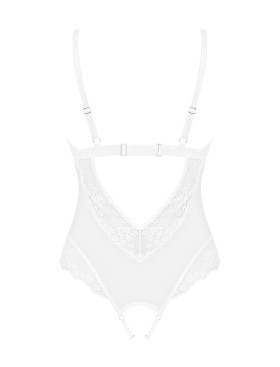 Эротическое боди с доступом Obsessive HEAVENLLY TEDDY, Цвет: белый, Размеры: XS/S, изображение 4