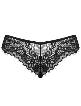 Черные кружевные трусики Obsessive MADERRIS PANTIES, Цвет: черный, Размеры: XS/S, изображение 4