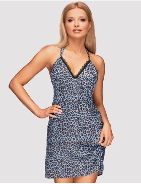 Сорочка и стринги Obsessive NADINES CHEMISE, Цвет: синий, Размеры: S/M