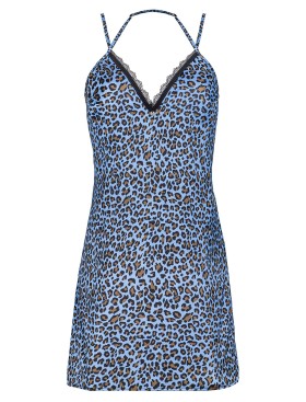 Сорочка и стринги Obsessive NADINES CHEMISE, Цвет: синий, Размеры: S/M, изображение 3