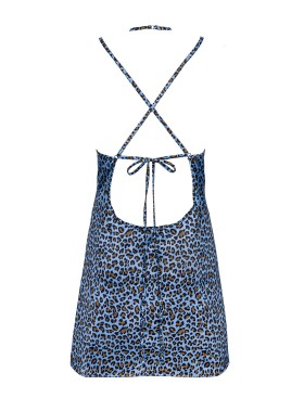 Сорочка и стринги Obsessive NADINES CHEMISE, Цвет: синий, Размеры: S/M, изображение 4