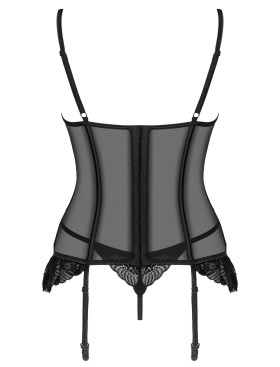 Корсет + стринги Obsessive SERENA LOVE CORSET, Цвет: черный, Размеры: XS/S, изображение 4