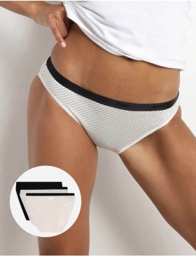 Набор хлопковых трусиков Dim LES POCKETS COTON 4C17 с черным бантом - 3 штуки, Цвет: с черным бантом, Размеры: XXS/XS