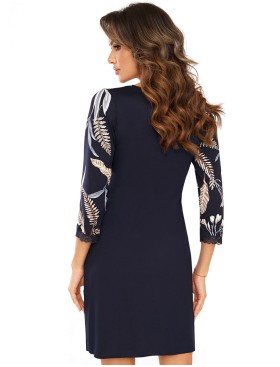 Темно-синяя сорочка с длинным рукавом Donna HELEN II nightdress, Цвет: темно-синий, Размеры: M, изображение 2