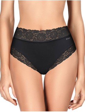 Трусы высокие с кружевной отделкой Janira DOLCE MICRO 1032100 negro, Цвет: negro (черный), Размеры: M