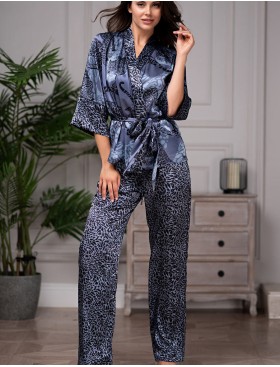 Шелковый комплект-тройка с брюками Mia-Amore AMAZONKA 8666 дельфин, Цвет: дельфин, Размеры: L, изображение 3