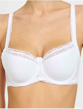 Бюстгальтер балконет Simona M 608 белая-сетка, Цвет: белая-сетка, Размеры: 90B