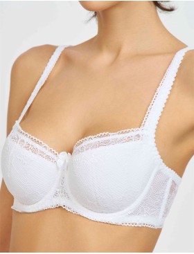 Бюстгальтер балконет Simona M 608 белая-сетка, Цвет: белая-сетка, Размеры: 90B, изображение 4