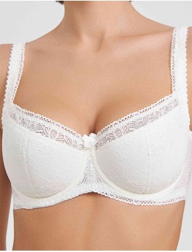 Бюстгальтер балконет Simona M 608 молоко-сетка, Цвет: молоко-сетка, Размеры: 90B